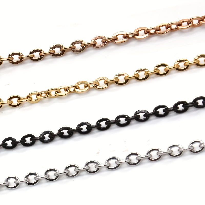 2MM Stainless Steel O Chain Cross Necklace Couple Necklace